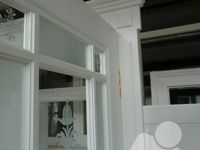 Stiltür mit Ornamentglas nach historischem Vorbild