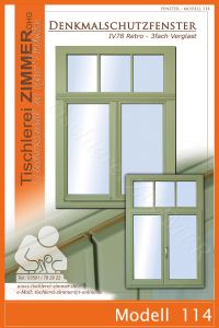 Energie sparen mit diesem Denkmalschutzfenster - 3fach Verglasung trotz schlanker Profile.