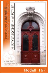 Restaurierung einer historischen, alten Haustür mit vielen Verzierungen - restaurierte Holztür - Modell 167
