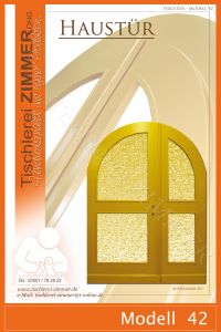 zweiflügeliges rundes Eingangstor mit viel Glasanteil / großen Glasflächen - Modell 42