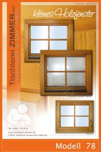 Modell 78 - kleine lasierte Holzfenster mit Regenschienen