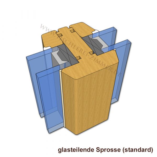 glasteilende Sprosse standard - mögliche Sprossenbreite min. 54mm