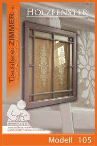 Modell 105 - Holzfenster mit Motivglasscheiben nach historischem Vorbild