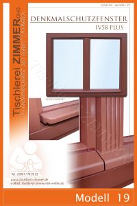 Modell 19 - zweiflügeliges Holzfenster in Braun - Denkmalschutzfenster - Tischlerei Zimmer