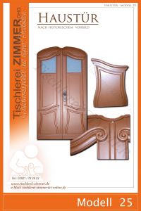 Haustür mit aufwendigen Zierprofilen nach historischem Original gefertigt - Modell 25