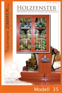 Modell 35 - restauriertes Einfachfenster mit Bleiglasscheiben