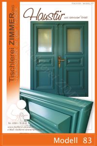 zweiflügelige Haustür mit traditionellen Zierelementen - Modell 83