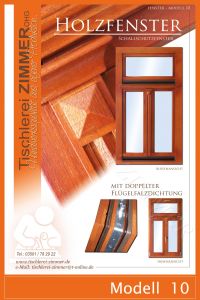 Modell 10 - Holzfenster mit Schallschutzdichtung und lasierter Oberfläche - Tischlerei Zimmer Sachsen