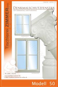 Modell 50 - Denkmalschutzfenster mit geschnitztem Kapitell