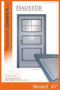 Haustür mit farbig abgesetzten Zierleisten - Modell 67