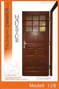 Haustür in Eiche gefertigt mit individuellen Füllungen