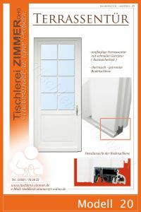 einflügelige Terrassentür mit thermisch getrennter Bodenschiene - Modell 20