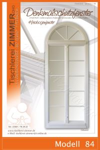 Modell 84 - großes Kreisbogenfenster mit Sprossen ( Terrassentür )
