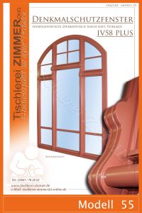 Modell 55 - großes mehrflügeliges Bogenfenster mit Zierelementen nach historischen Originalen