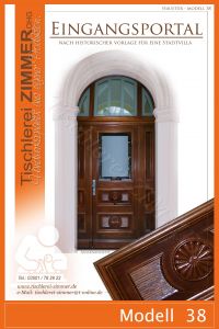 großes prachtvolles Eingangsportal mit vielen Zierelementen für eine Villa - Modell 38