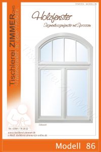 Modell 86 - Segmentbogenfenster mit Fenstersprossen im Oberlicht