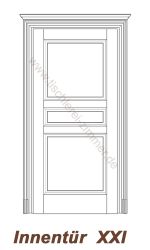Massivholztüren mit gestaltetem Türrahmenprofil und Türkranz - Kassettentür, Innentür, Zimmertür - Modell 21