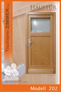 Massivholz Haustür - lasierte Oberfläche