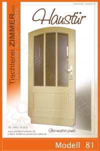 moderne Haustür mit Glas madras-punto und Füllung Modell 81