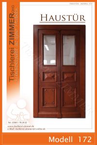 Haustür mit Kassettenfülllungen (Pyramide und klassische Füllung) - lasierte Oberfläche