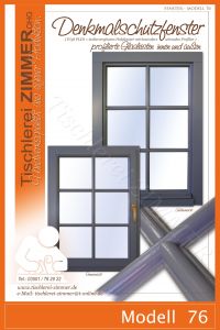 Modell 76 - Holzfenster mit profilierten Sprossen