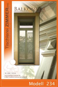 Balkontür mit Kapitell und Zierkämpfer, Oberlicht - Modell 234