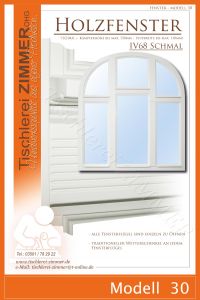 Modell 30 - großes mehrflügeliges Bogenfenster IV68 Holzfenster mit individuellen Zierprofilen